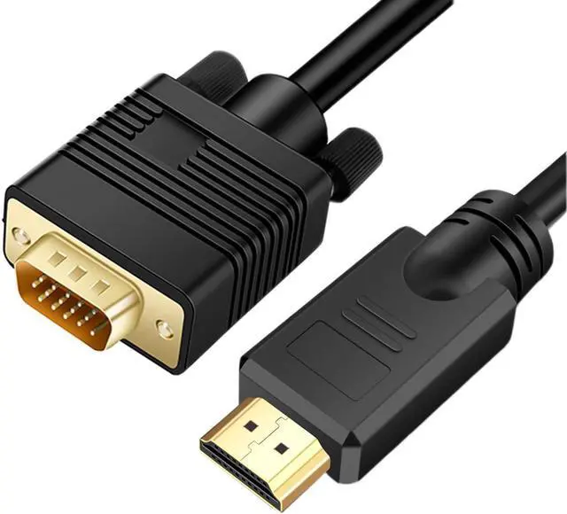 Main image of HDMI to VGA, Unidirectional Gold Plated HDMI to VGA Cable Compatible with Computer, PS3, PC, Monitor, Projector, HDTV, Raspberry Pi, Roku, Xbox, etc. 3 ft.