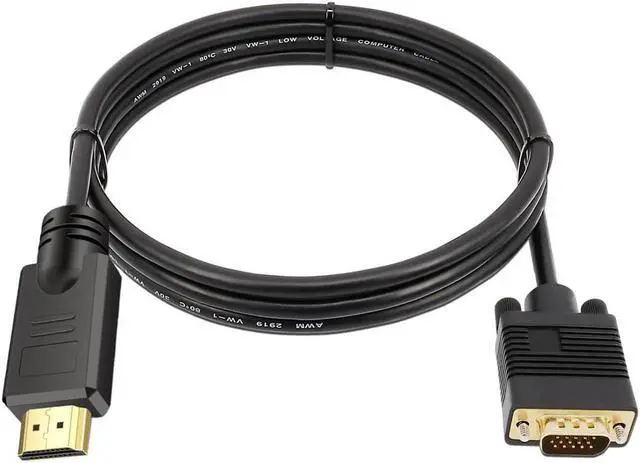 Alt view image 6 of 6 - HDMI to VGA, Unidirectional Gold Plated HDMI to VGA Cable Compatible with Computer, PS3, PC, Monitor, Projector, HDTV, Raspberry Pi, Roku, Xbox, etc. 3 ft.