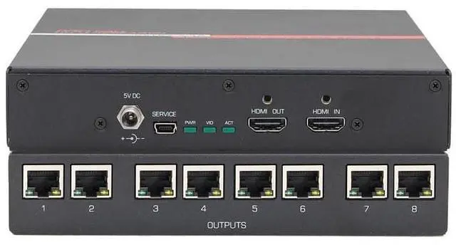 Alt view image 2 of 3 - Hall Research ULTRA-V-8S 4K UHD HDMI Splitter w/3-Yr Warranty