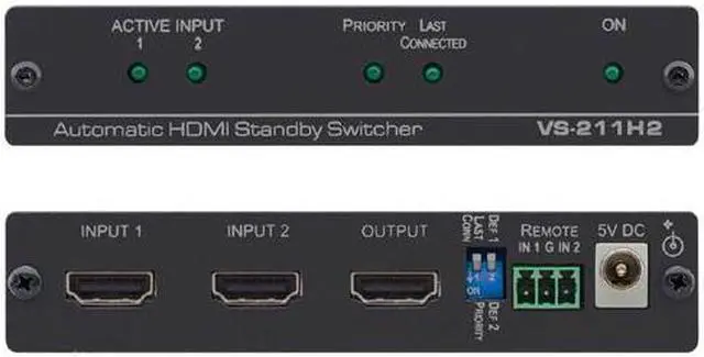 Alt view image 3 of 5 - Kramer 2x1 4K60 4:4:4 HDCP 2.2 HDMI 2.0 Automatic Standby Switcher 2080353090