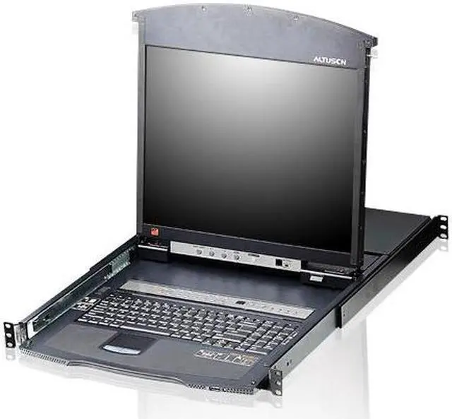 Alt view image 7 of 13 - Aten 8-Port Slideaway 19in. Single Rail LCD KVM Switch