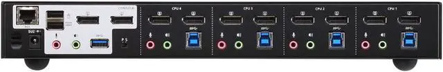 Alt view image 3 of 7 - ATEN CS1944DP 4-Port USB 3.0 4K DisplayPort Dual Display KVMP Switch w/3-Yr Warranty