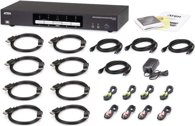 Alt view image 4 of 7 - ATEN CS1944DP 4-Port USB 3.0 4K DisplayPort Dual Display KVMP Switch w/3-Yr Warranty