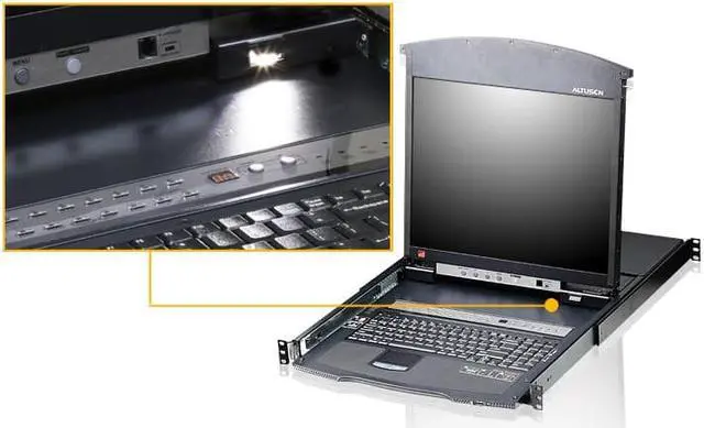 Alt view image 3 of 5 - 17" 16-Port Cat5 LCD KVM