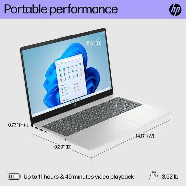 Alt view image 4 of 6 - HP 15.6" HD Laptop | Intel Processor N200 (Pentium) Processor | 16GB RAM | 128GB SSD | Intel UHD Graphics |Office365 | Windows 11 S | Bundle with Wireless Mouse