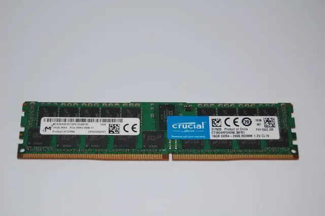 Main image of Crucial/MICRON MTA36ASF2G72PZ-2G6B1 16GB ECC Registered 2Rx4 PC4 DDR4-2666 Server Memory CT16G4RFD4266