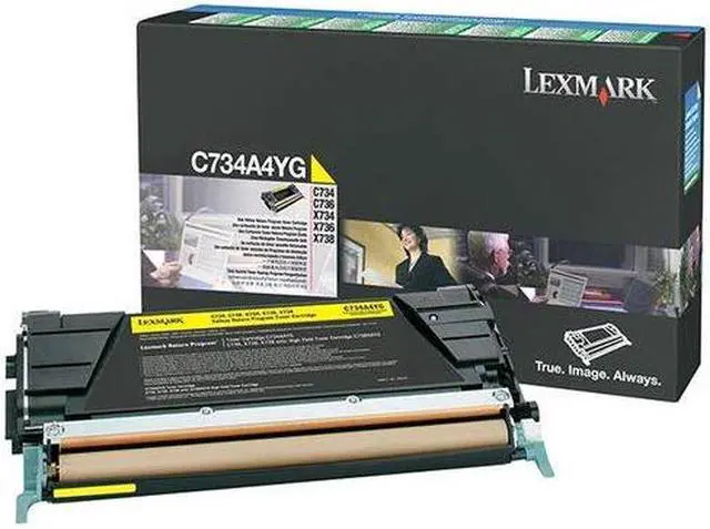 Alt view image 4 of 13 - Lexmark C734A4YG Return Program Toner Cartridge - Yellow