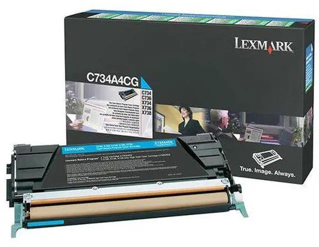 Alt view image 5 of 11 - Lexmark C734A4CG Return Program Toner Cartridge - Cyan