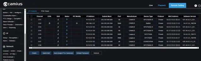 Alt view image 4 of 7 - 4 Camera PoE Security System 2K PoE Wired Security Cameras with 8 Channel NVR, 4TB storage (Camius)