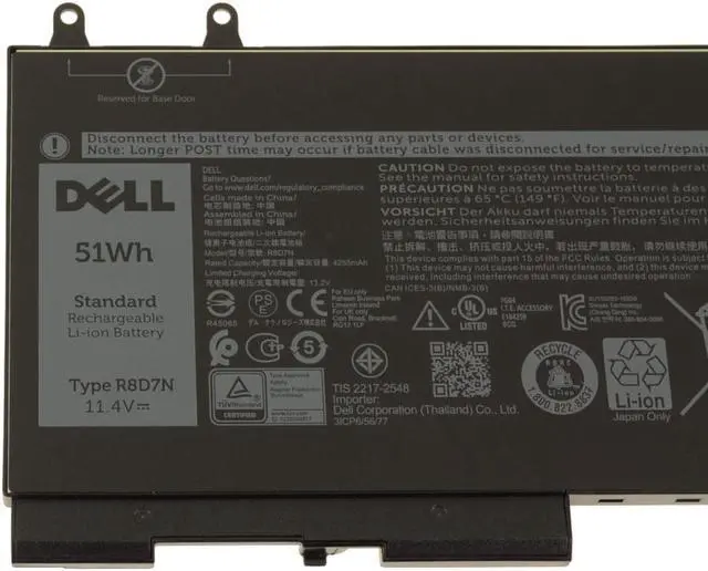 Alt view image 4 of 6 - Dell OEM Original Latitude 5400 5401 5500 Precision 3540 3-Cell Battery R8D7N