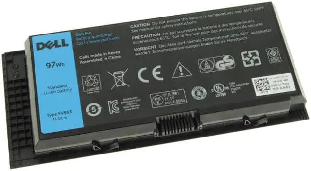 Alt view image 5 of 8 - Genuine Original Dell FV993 Battery - Dell Precision M4600 M4700 M6600 M6700, 11.1V 90Wh 9 Cell Battery