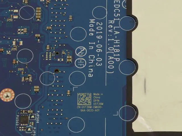 Alt view image 3 of 8 - Dell OEM Latitude 5501 Motherboard System Board Intel i5 Motherboard 5T36M