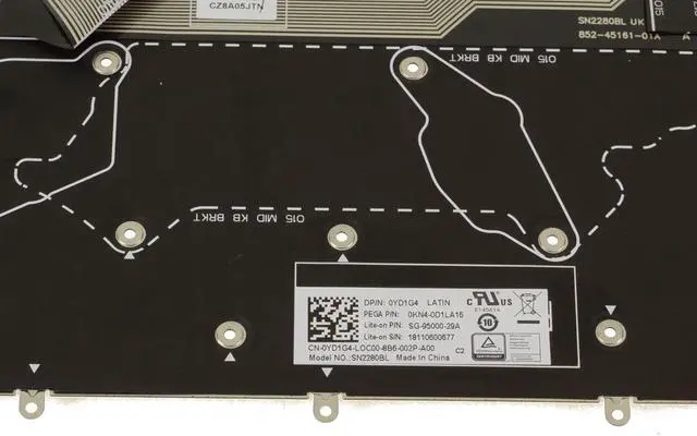 Alt view image 2 of 6 - New SPANISH OEM Alienware m17 m15 Backlit Laptop Keyboard Assembly  YD1G4