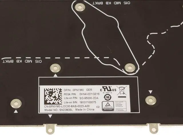 Alt view image 3 of 3 - New Germany OEM Alienware m17 m15 Backlit Laptop Keyboard Assembly  PNYM0