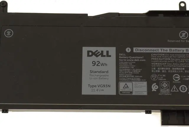 Alt view image 2 of 9 - New  Dell OEM Original Precision 3520 3530 6-Cell 92Wh Laptop Battery VG93N