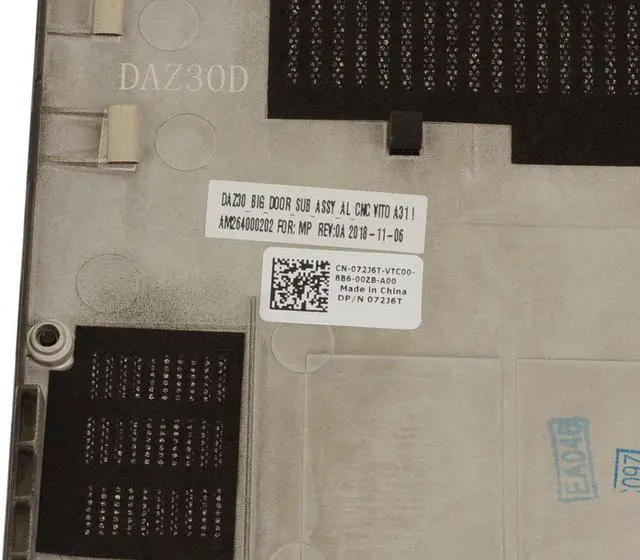 Alt view image 3 of 3 - New Dell OEM Latitude 7390 Laptop Bottom Base Assembly Cover Gray 72J6T