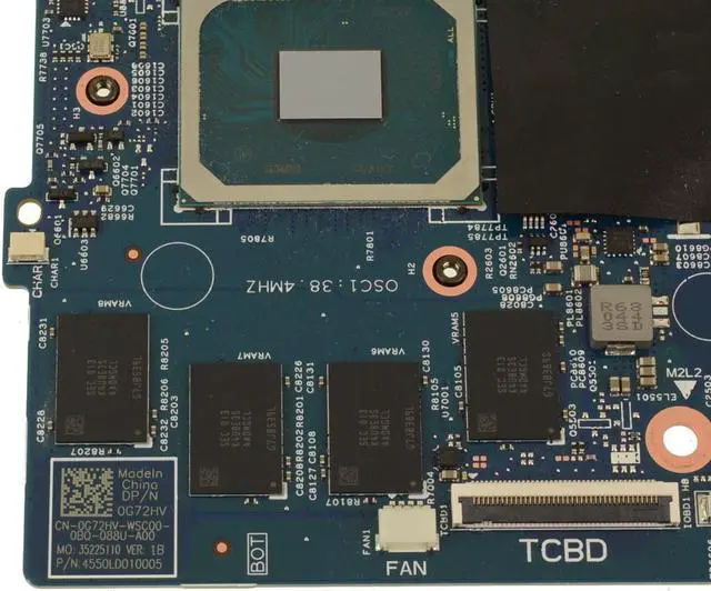 Alt view image 6 of 7 - Dell Inspiron 7506 2-in-1 Intel i7-1165G7 2.8GHz 16GB Motherboard G72HV