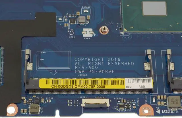 Alt view image 6 of 6 - Dell OEM Precision 3520 Motherboard System Board 2.8GHz Quad Motherboard T7G96