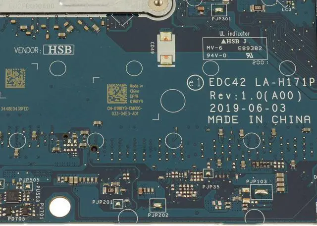 Alt view image 3 of 4 - Dell 1N8Y9 LA-H171P Laptop Motherboard for Latitude 5401 - Intel Core i5-9300H - DDR4