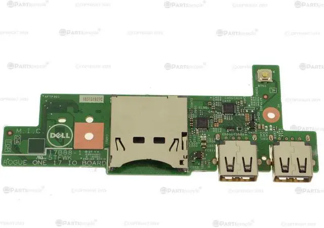 Main image of Dell OEM Inspiron 7786 2-in-1 Power Button USB SD Reader IO Circuit  5TFWK