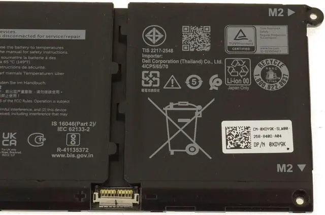 Alt view image 4 of 6 - New Dell OEM Original Inspiron 5510 4-Cell 54Wh Laptop Battery V6W33