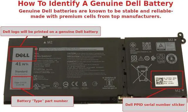 Alt view image 6 of 6 - New Dell OEM Original Inspiron 3511 3510 3-Cell 41Wh Laptop Battery G91J0