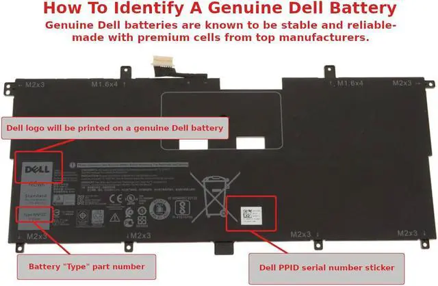 Alt view image 5 of 5 - New Dell Original XPS 9365 4-Cell 46Wh OEM Battery NNF1C