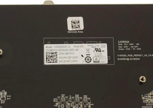 Alt view image 3 of 3 - New US INTL OEM Alienware Area-51m Backlit Laptop Keyboard Assembly WYFCV