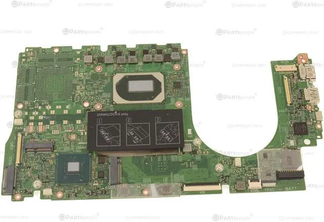 Alt view image 2 of 5 - Dell 41C82 Inspiron 7501 Laptop Motherboard With Intel Core i5-10300H CPU - Integrated Graphics - 8 GB Onboard RAM - Single-slot DDR4 Compatible