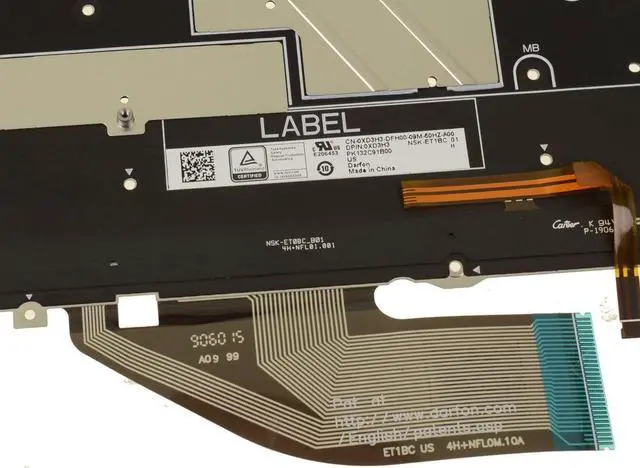 Alt view image 4 of 4 - Dell XPS 7390 9310 2-in-1 Backlit Keyboard White XD3H3 WW39R VKJ01