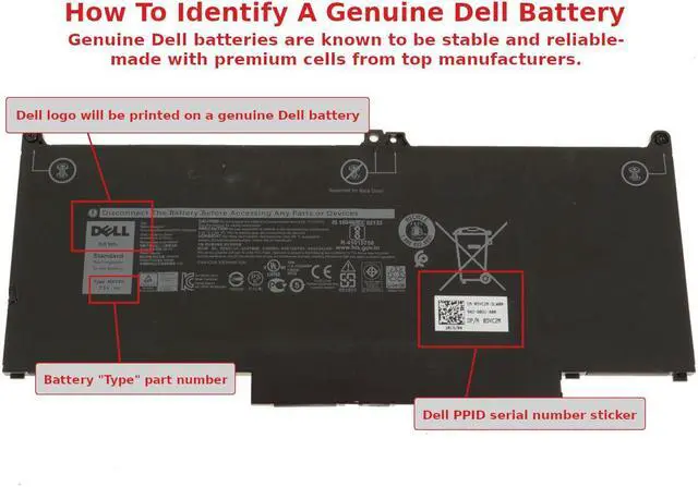 Alt view image 6 of 6 - Dell Latitude 5300 7300 7400 OEM Original Latitude 4-Cell 60Wh Battery MXV9V