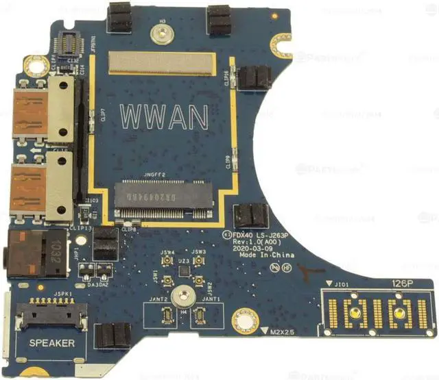Main image of Dell OEM Latitude 7410 Right-side IO Circuit Board Audio USB Power  WDKDT