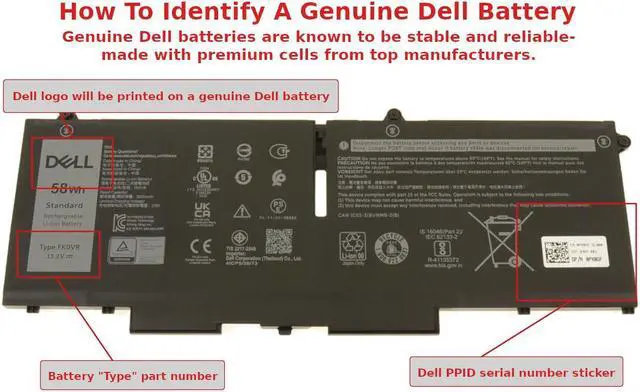 Alt view image 5 of 5 - Dell OEM Original Latitude 5430 5530 7430 7330 7530 5330 58Wh Battery FK0VR