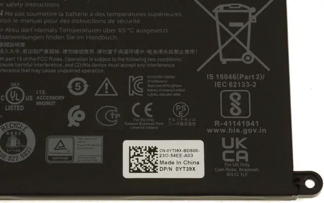 Alt view image 2 of 4 - New Dell Genuine OEM Chromebook 3110 3120 42Wh 3-cell YRDD6 Laptop Battery YT39X