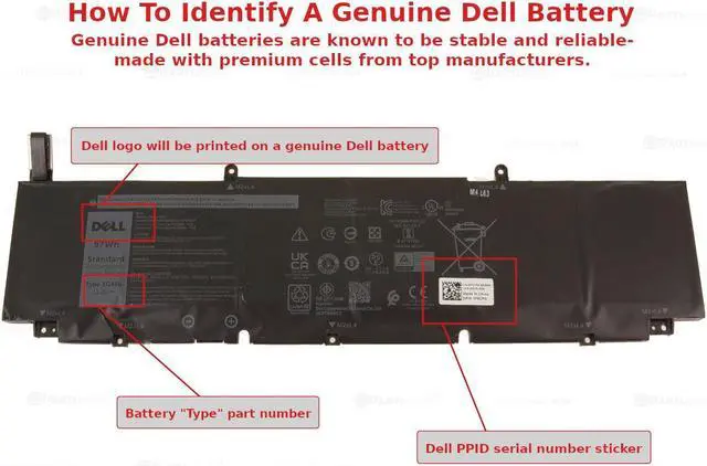 Alt view image 5 of 6 - Dell OEM Original Precision 5750 5760 XPS 9700 9710 6-Cell 97Wh Battery XG4K6