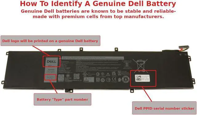 Alt view image 3 of 5 - Dell Original Inspiron 7501 Vostro 7500 G7 7700 6-Cell 97Wh OEM Battery XYCW0