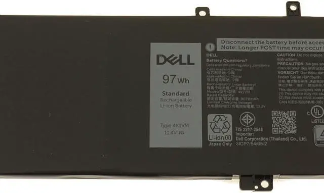 Alt view image 4 of 5 - Dell Original Inspiron 7501 Vostro 7500 G7 7700 6-Cell 97Wh OEM Battery XYCW0