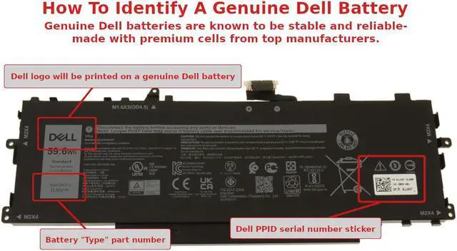 Alt view image 2 of 5 - New  Dell OEM Original Latitude 9420 9430 59.6Wh 3-cell Laptop Battery GHJC5