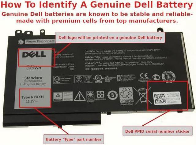 Alt view image 14 of 14 - Dell Latitude E5450 E5550 E5250 3150 3160 3-cell 38Wh OEM Battery RYXXH