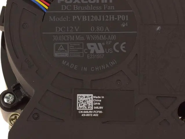 Alt view image 4 of 6 - Dell 48J9V 12 Volts Brushless CPU Cooling Fan Heatsink for Optiplex 5000 D12, Precision 3460 Small Form Factor Systems - WN9MM - PVB120J12H-P01 - DC 0.8 Amps - 4-Pin