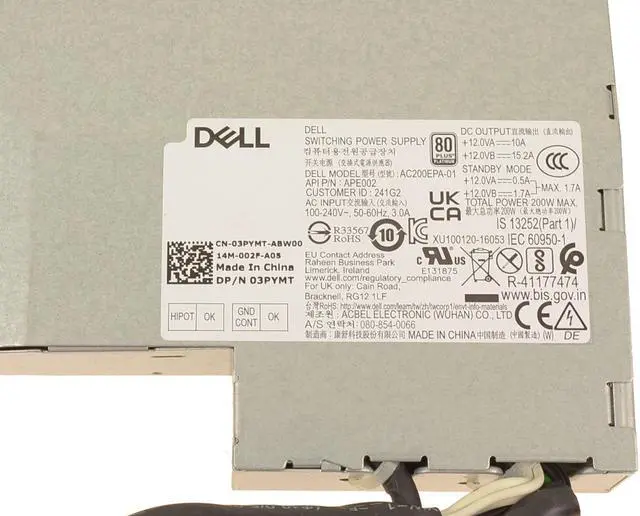 Alt view image 2 of 6 - Dell OEM OptiPlex 7450 All-In-One Desktop 200W Power Supply 3PYMT