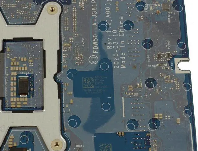 Alt view image 3 of 5 - Dell OEM Latitude 5510 Motherboard System Board 1.6GHz i5 Motherboard HT7GC