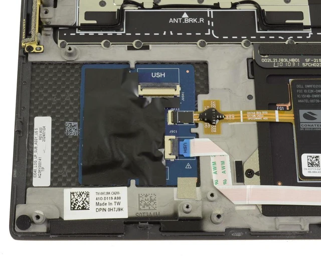 Alt view image 4 of 8 - Dell H7J9K Laptop Keyboard Assembly - 79 Keys - Backlit - US English - QWERTY - Palmrest