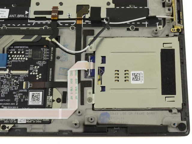 Alt view image 6 of 8 - Dell H7J9K Laptop Keyboard Assembly - 79 Keys - Backlit - US English - QWERTY - Palmrest