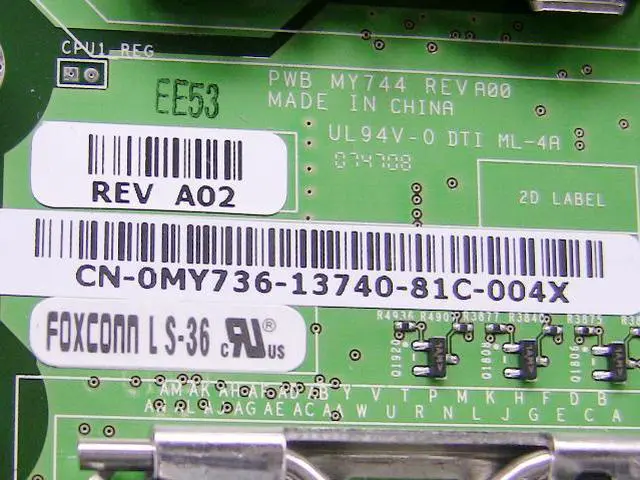 Alt view image 8 of 8 - DELL My736 System Board For Poweredge M600 Server