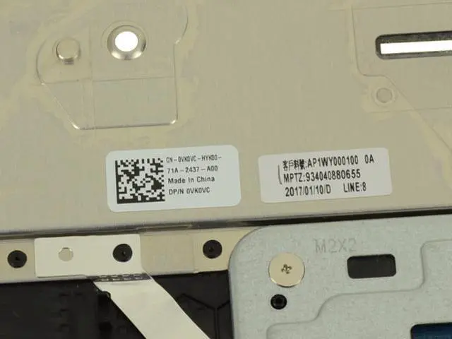 Alt view image 7 of 7 - Dell Chromebook 11 (3180) Palmrest Keyboard & Touchpad VK0VC