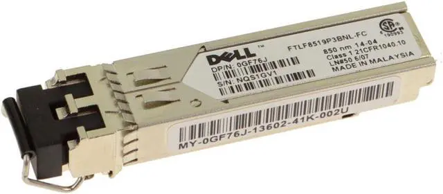 Alt view image 6 of 10 - Dell 2GB Fibre Channel SW SFP Tranceiver Module GF76J FTLF8519P3BNL-FC