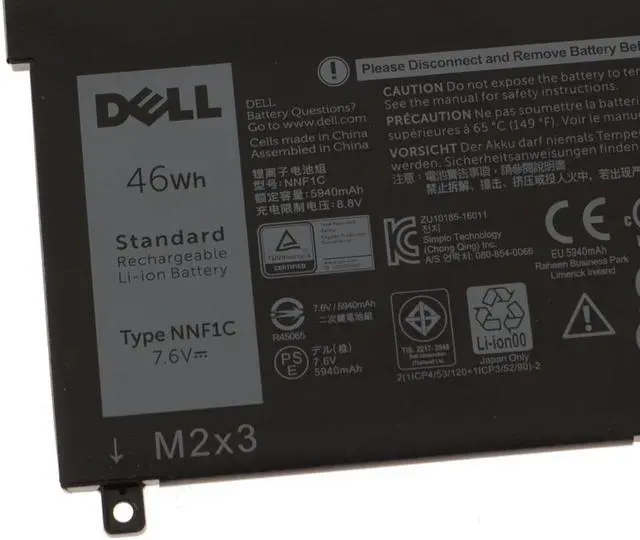 Alt view image 3 of 5 - New Dell Original XPS 9365 4-Cell 46Wh OEM Battery NNF1C