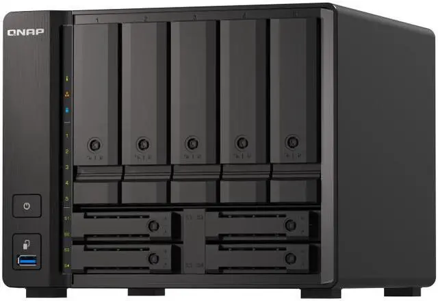 Alt view image 2 of 4 - Qnap TS-h973AX-32G-US 9-bay Desktop NAS, AMD Ryzen V1500B 4C 8T 2.2GHz, 32GB DDR4 SODIMM