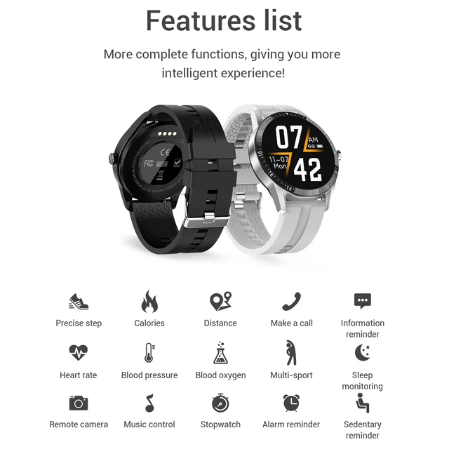 Alt view image 4 of 7 - G20 1.3 inch IPS Color Screen IP67 Waterproof Smart Watch, Support Blood Oxygen Monitoring / Sleep Monitoring / Heart Rate Monitoring, Style: Silicone Strap(Grey) (Grey)